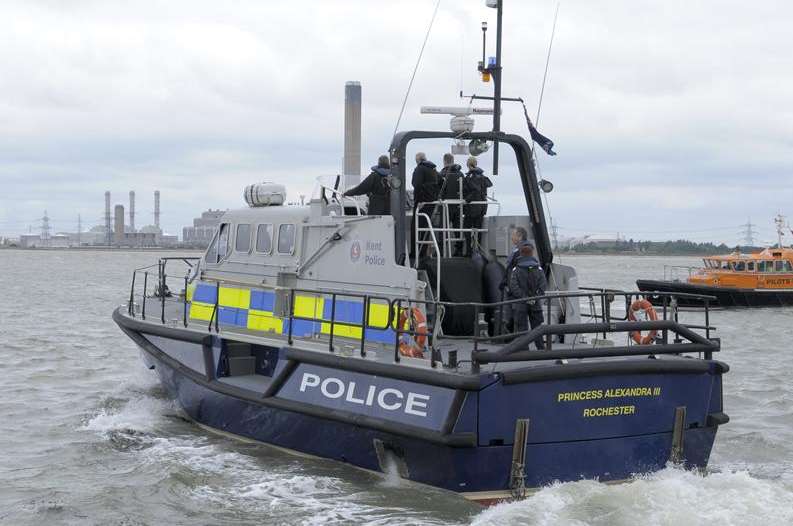The police launch in action