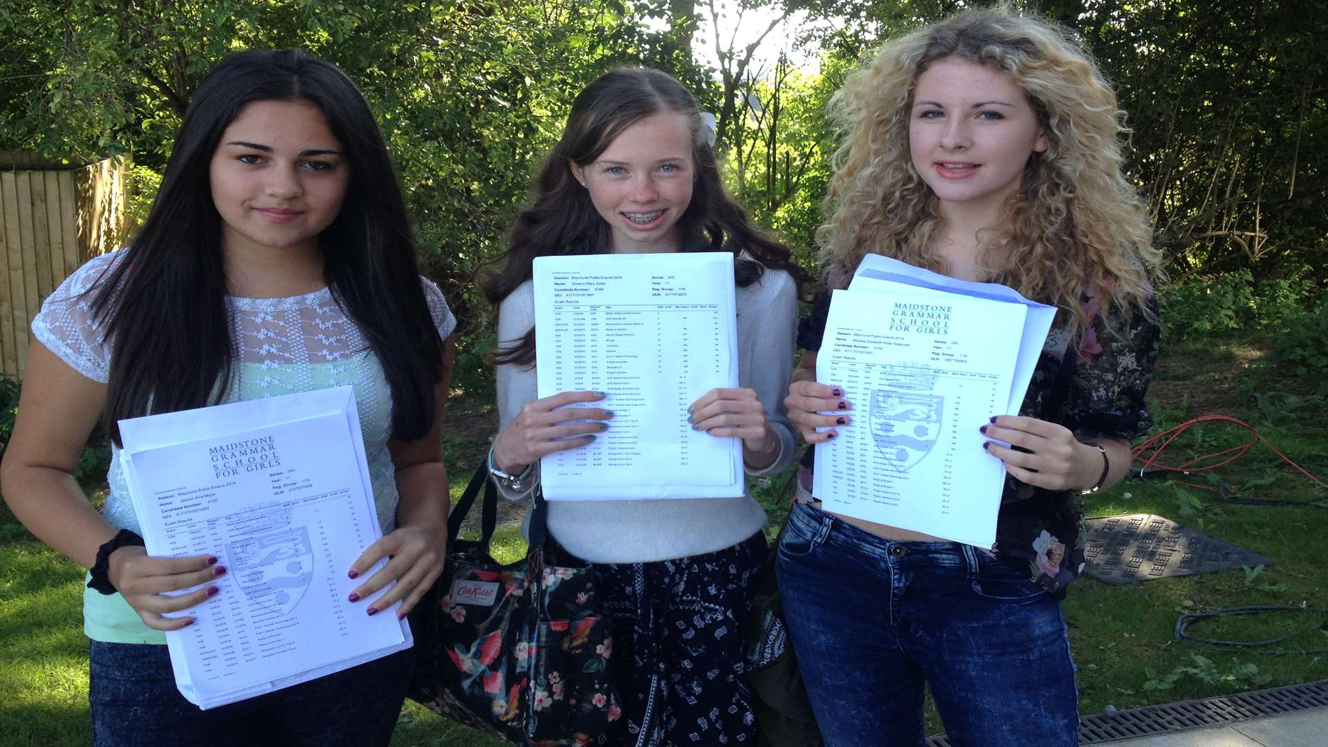 Jasmin Major, Eleanor Swan and Melissa Seabrook at Maidstone Grammar School for Girls