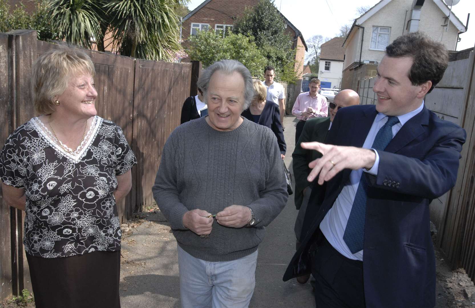 Marion Ring in 2007, showing the then Shadow Chancellor George Osborne (right) around her beloved Shepway North ward, accompanied by local resident John Kingdon