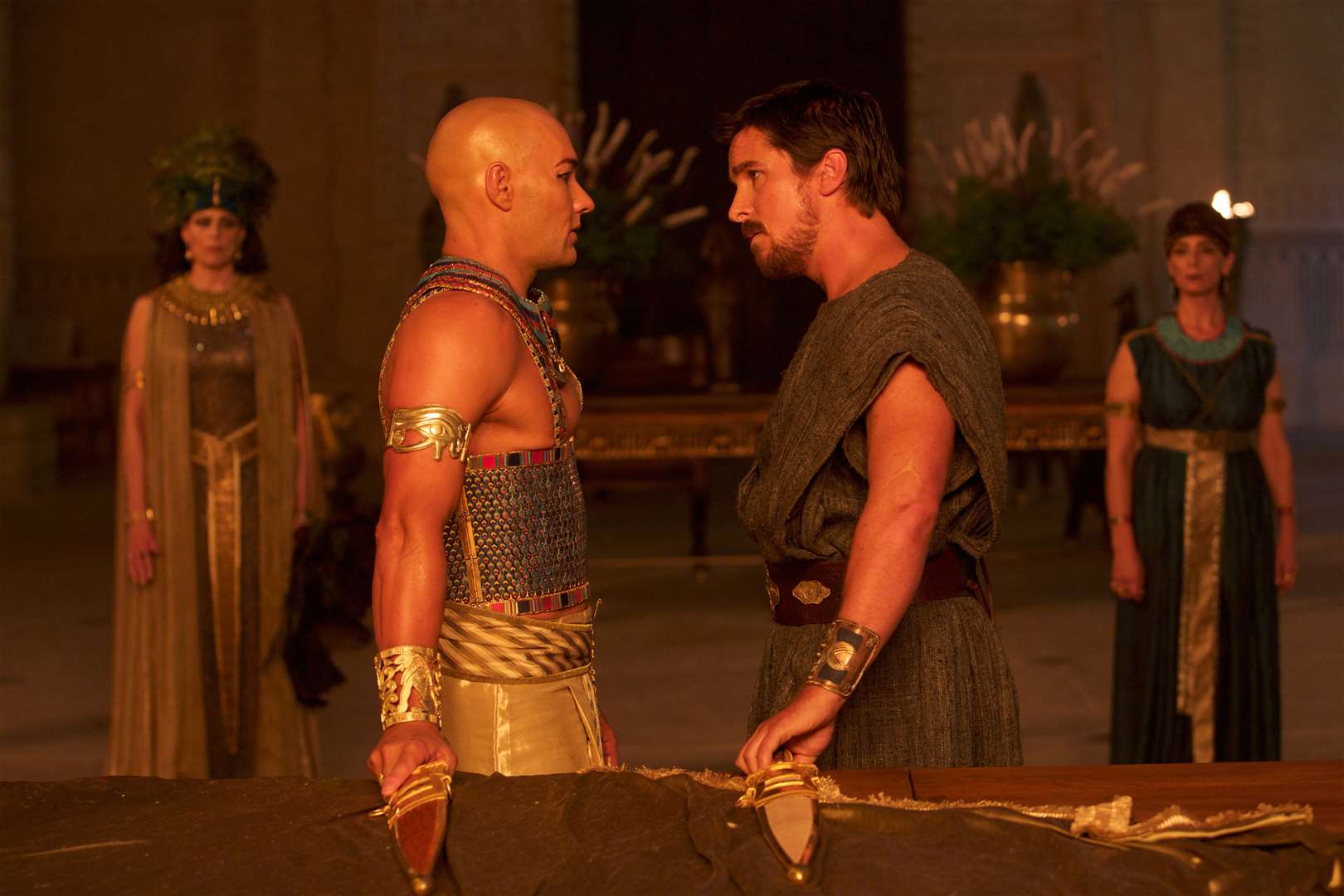 Exodus: Gods & Kings, Ramses (Joel Edgerton) and Moses (Christian Bale). Picture: PA Photo/Fox UK