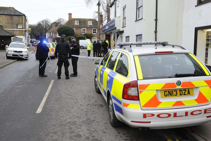 The Street in Ash was cordoned off after the incident. Picture: Tony Flashman