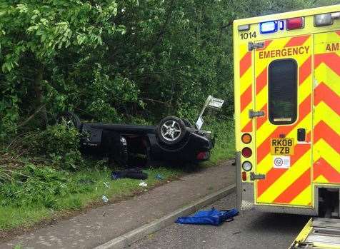 The driver of the vehicle suffered minor injuries. Picture: @roadpol_east
