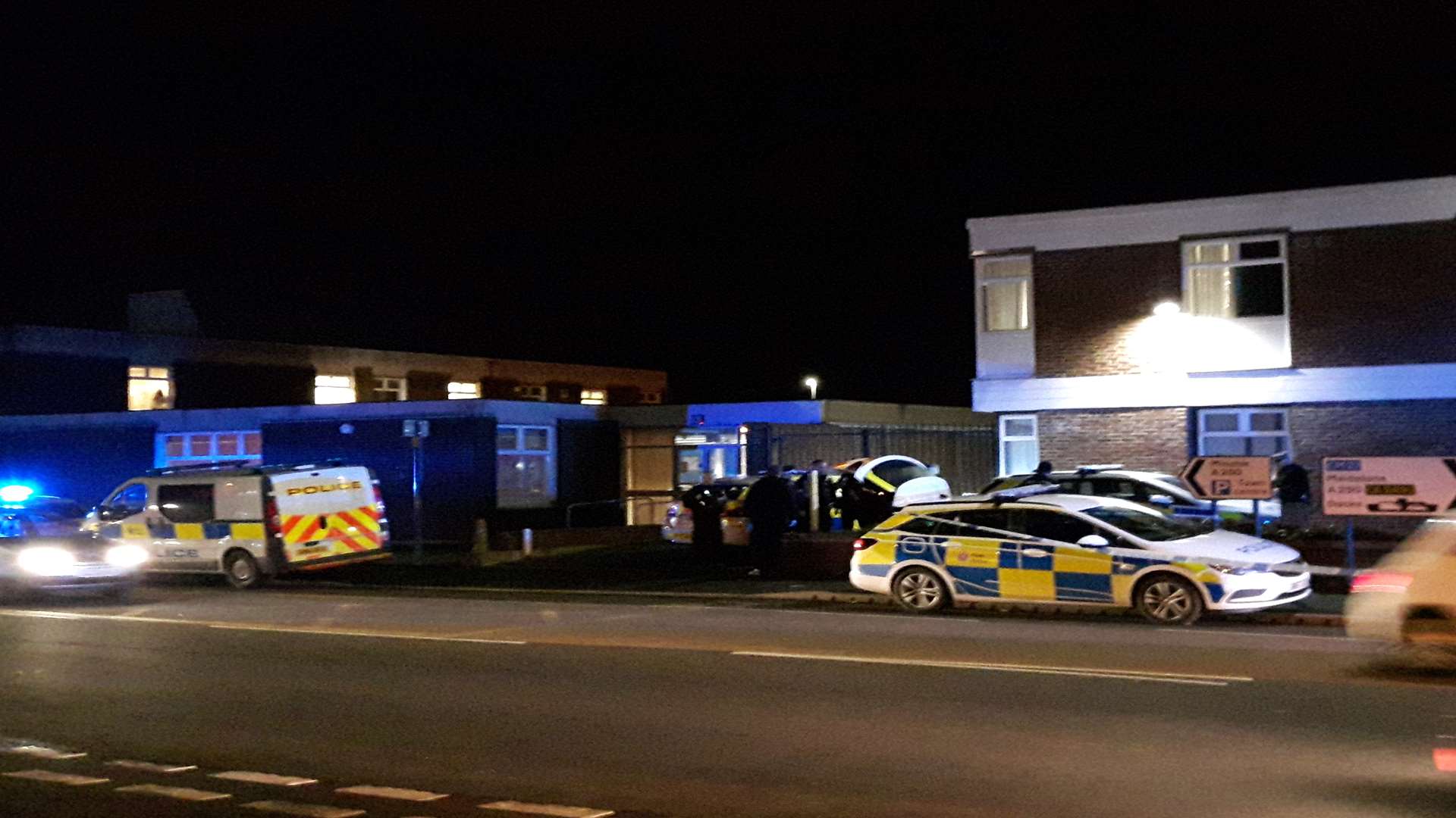 Police and ambulance crews at Sheerness Police Station