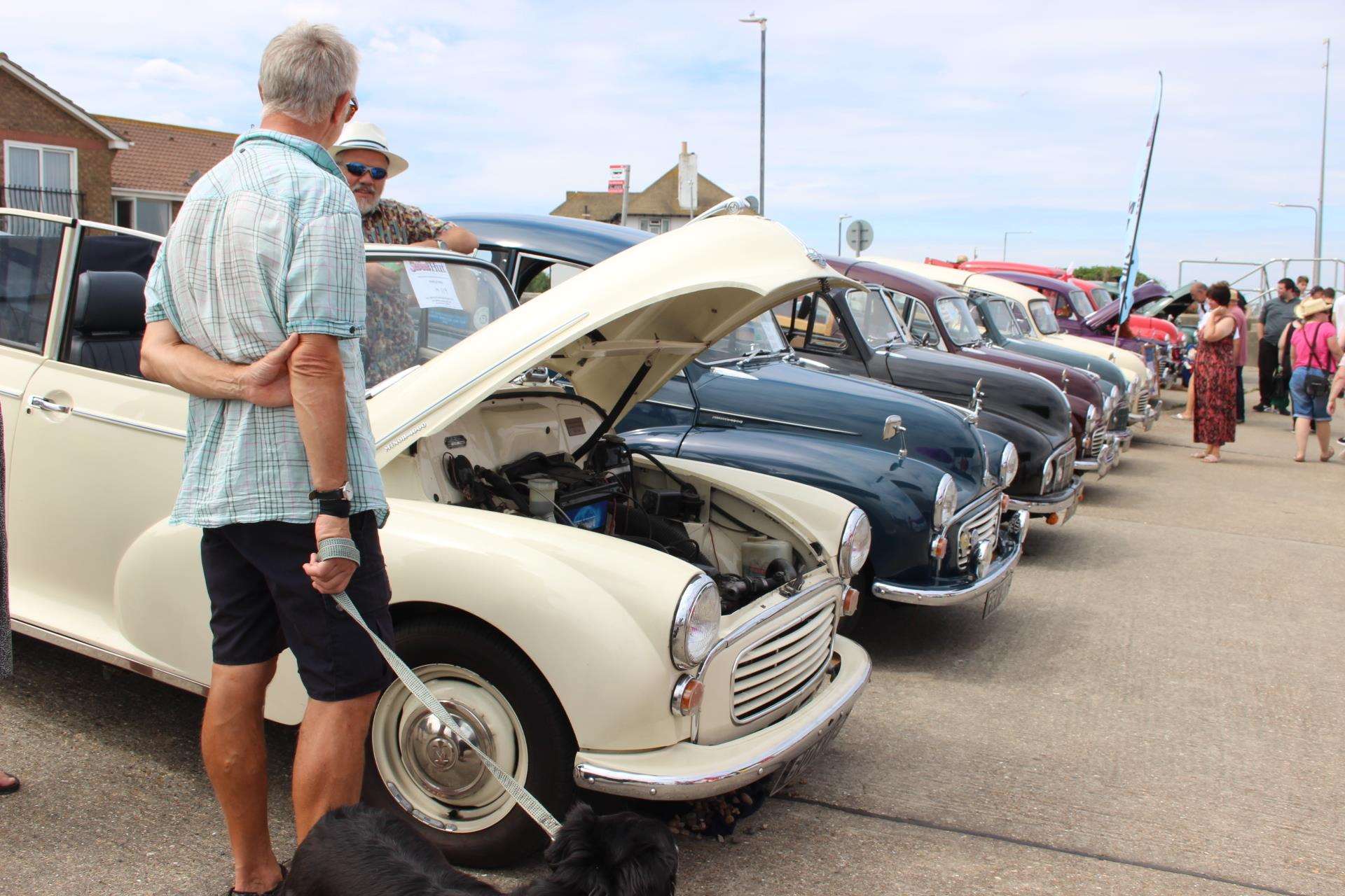 A line of Morris Minors on the Sheppey seafront at Minster Leas on Sunday (3206586)