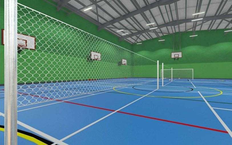 How the new sports hall at Queen Elizabeth's in Faversham in expected look