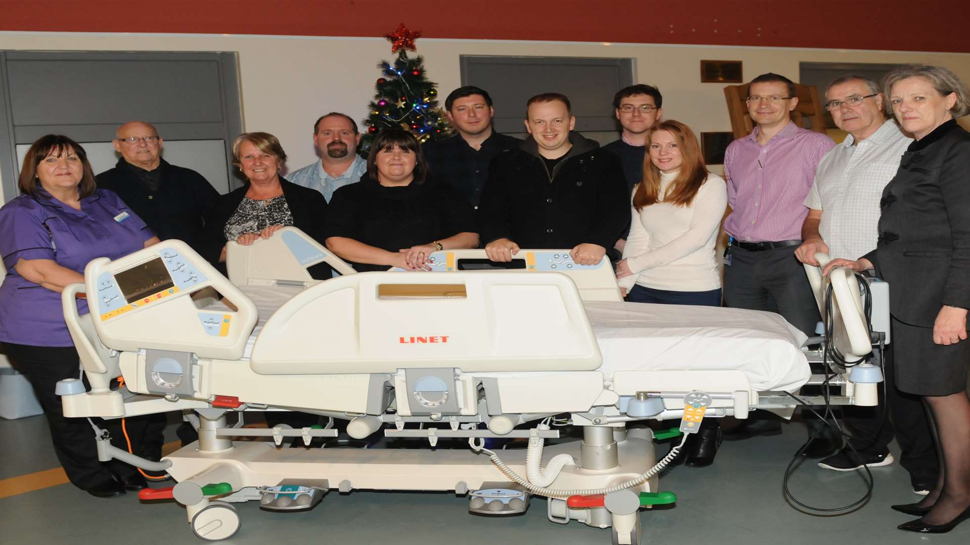 Staff at Medway hospital with a specilist ICU bed. Picture: Steve Crispe