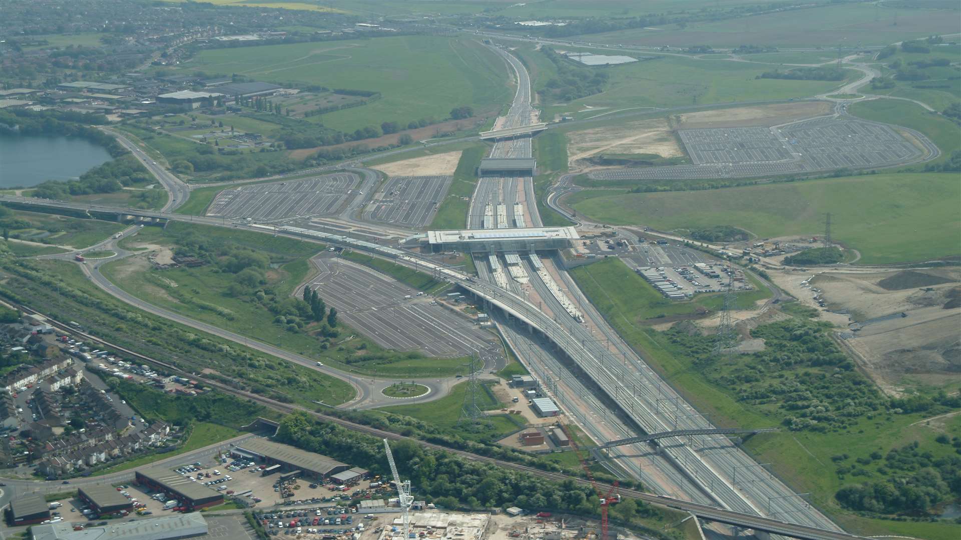 Ebbsfleet International station as viewed from above