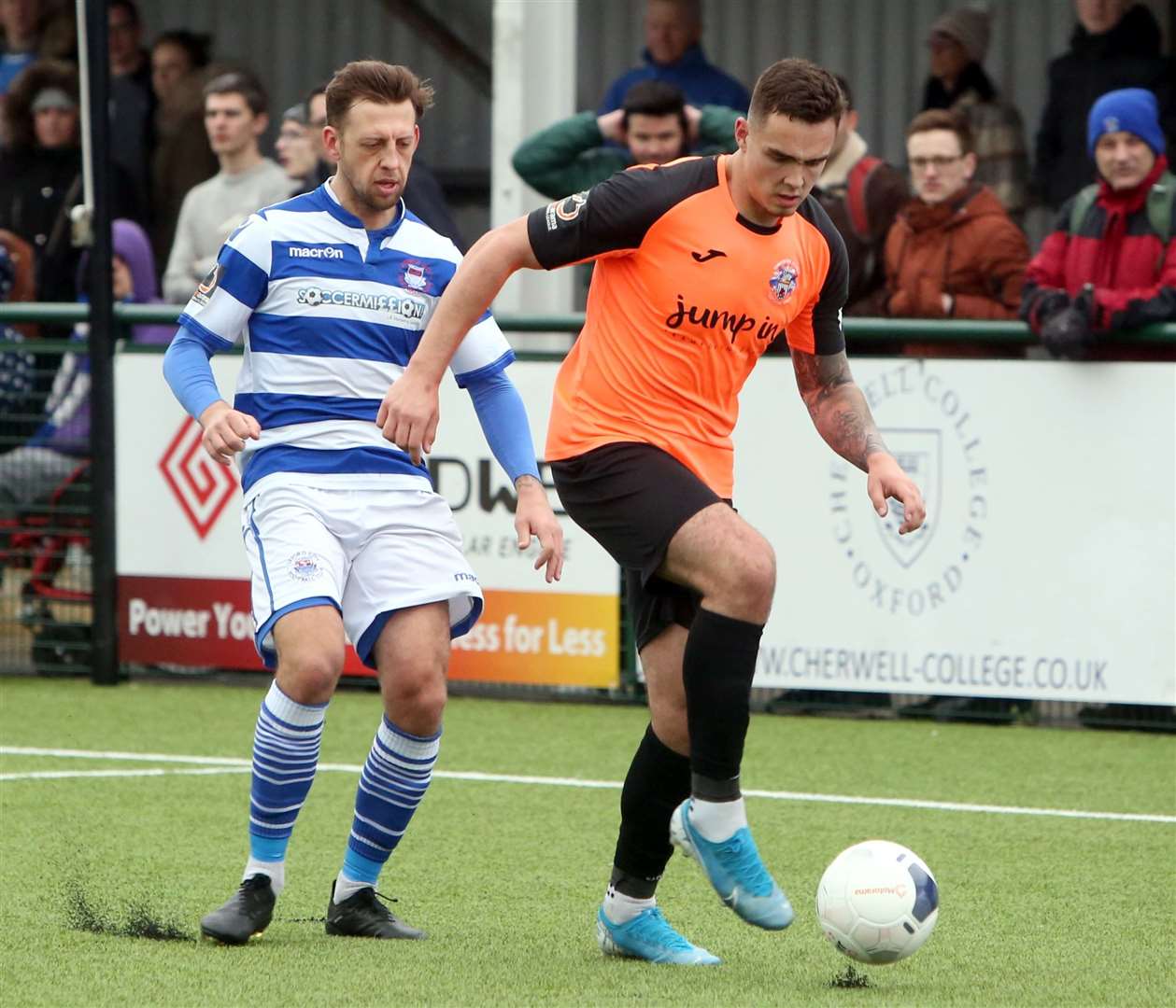 Tommy Wood, right, scored twice on his Tonbridge debut at Oxford City Picture: David Couldridge