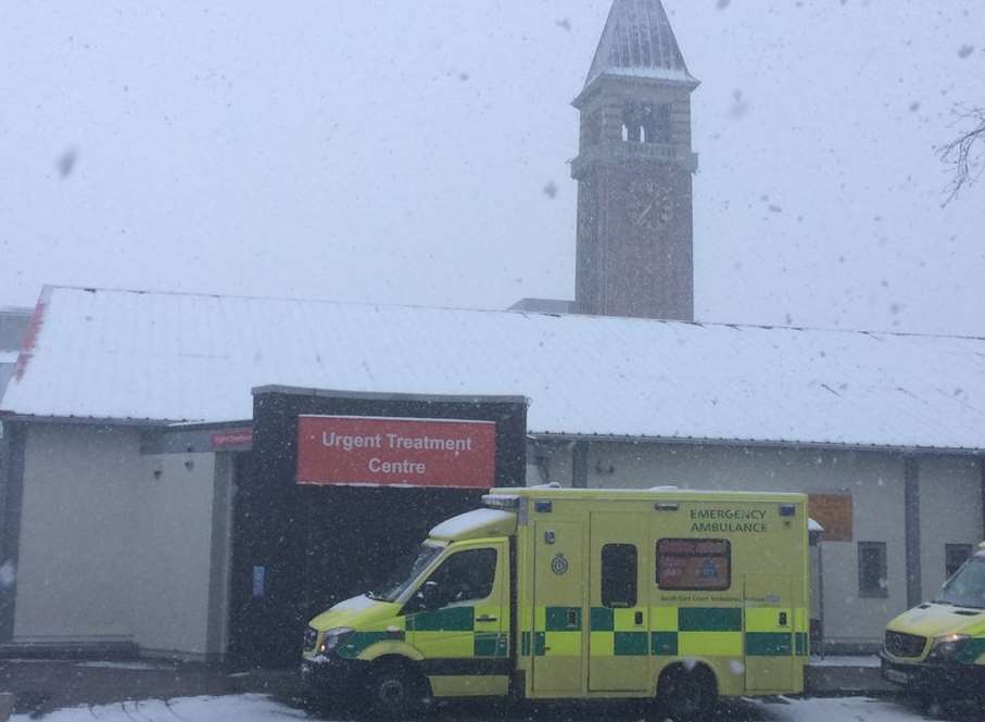 Snow at the hospital. Credit: Medway NHS Foundation Trust