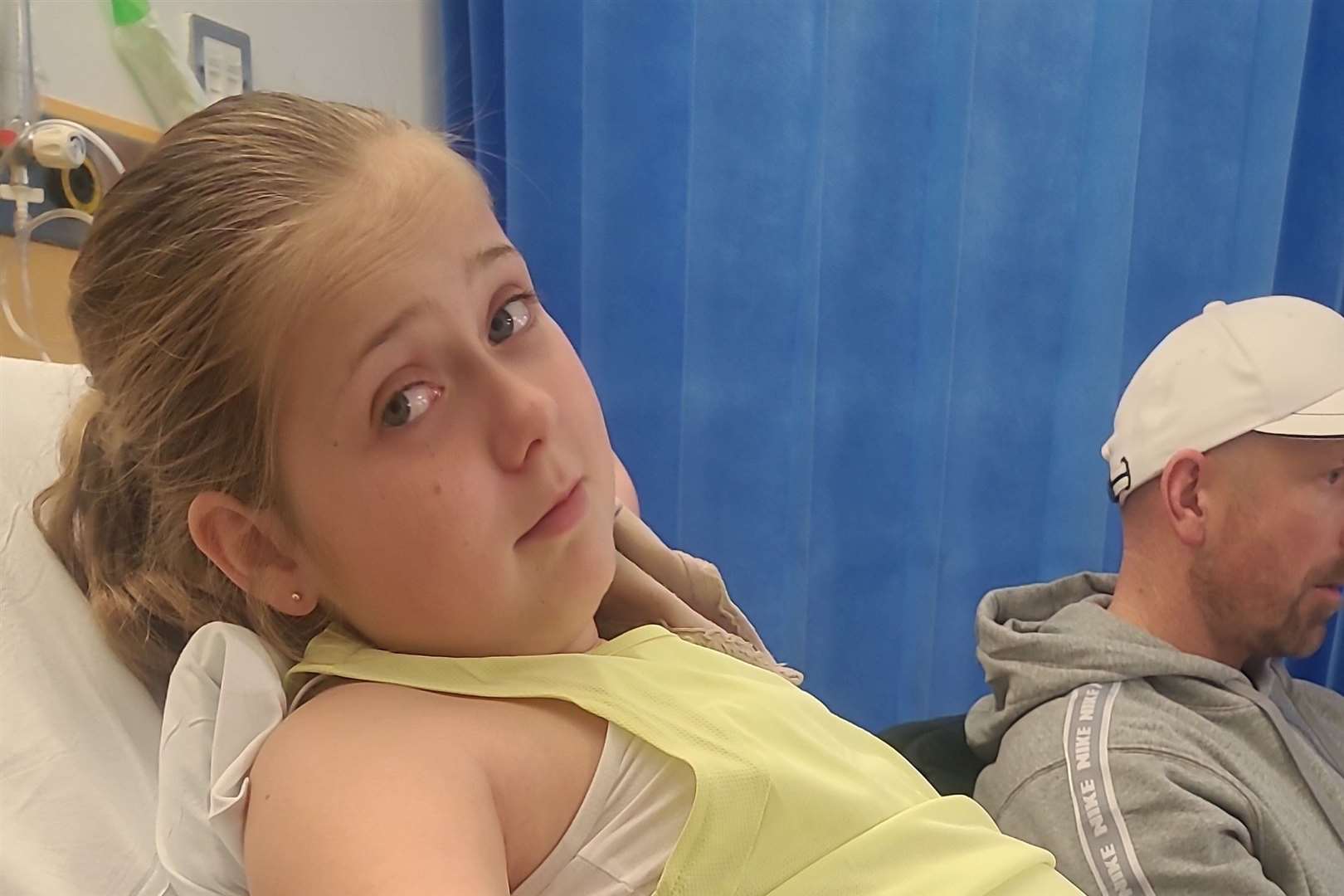 Chloe Norris in hospital. Picture: Stacey Norris