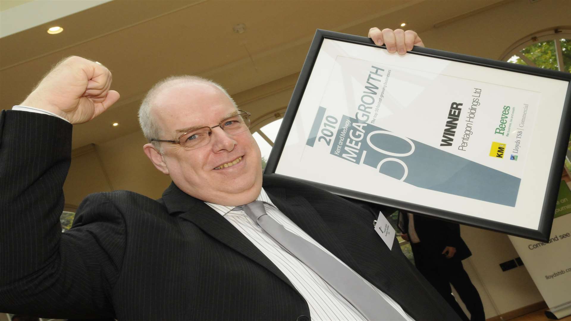 At the 2010 ceremony, Timothy Spittle celebrates for Pentagon Holdings