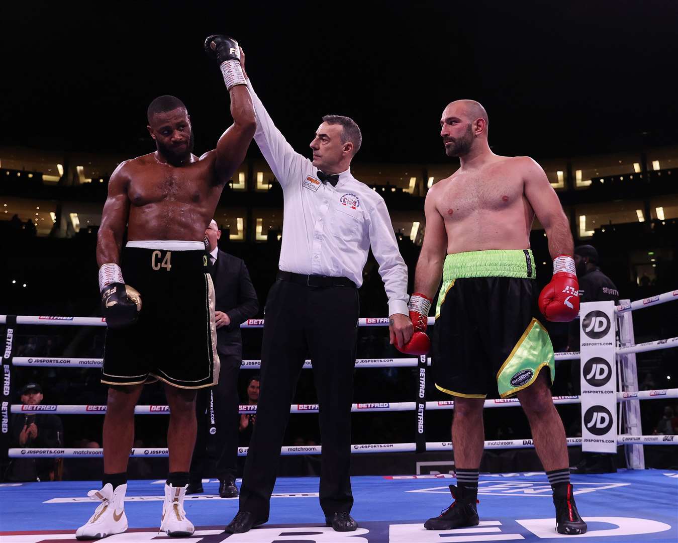 No mistake on his pro debut by Cheavon Clarke. Picture: Mark Robinson/Matchroom Boxing