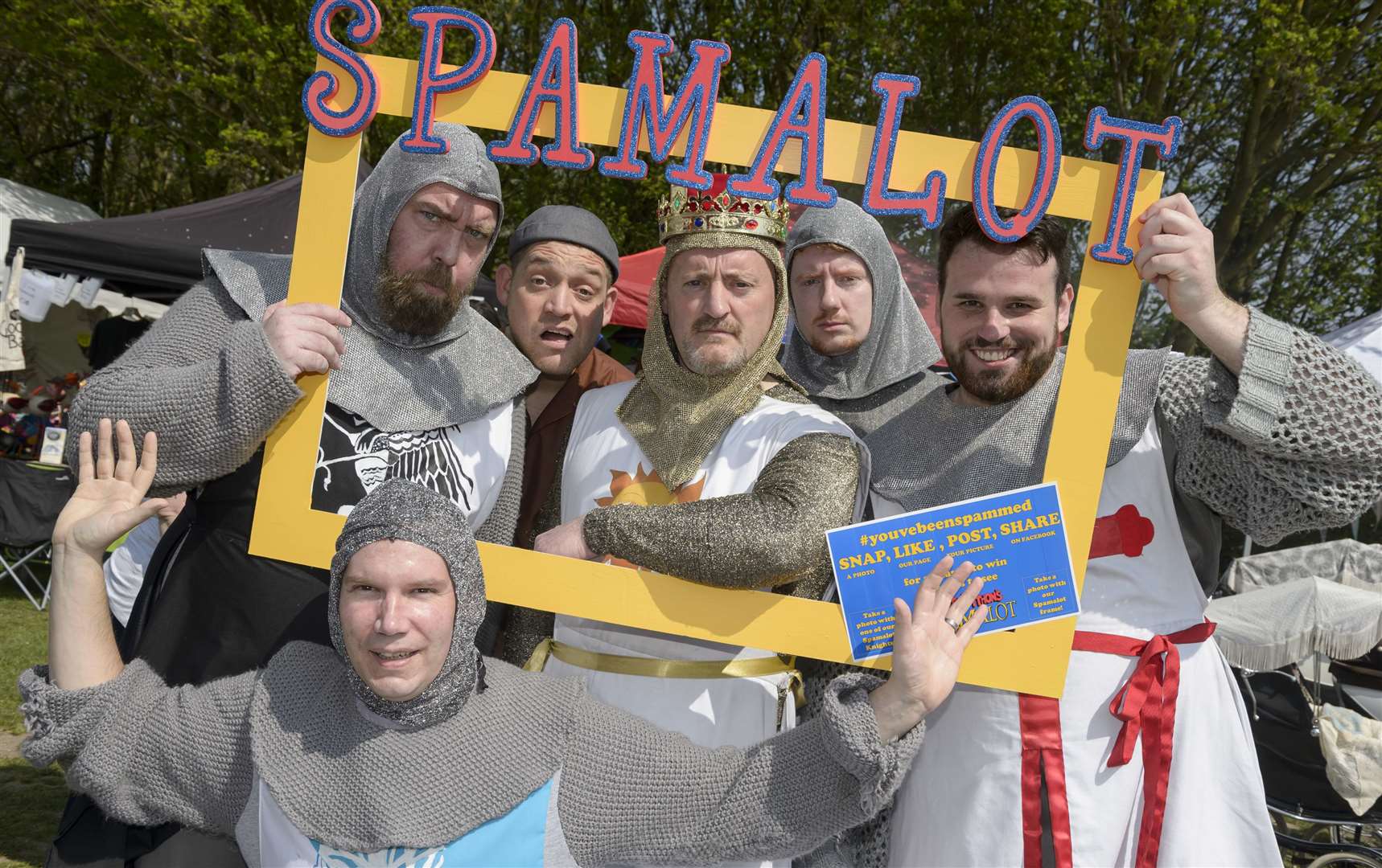 Arthur and his knights, the cast of the Kentish Players version of Spamalot at the English Festival in Gillingham last year Picture: Andy Payton