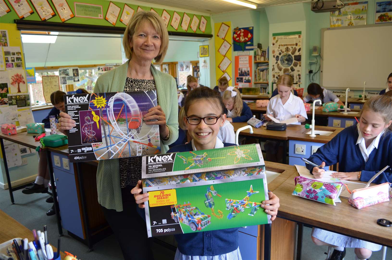 Sue Quinn with year 6 pupil, Lucy Tansley