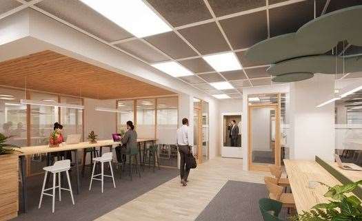 The co-working spaces will be constructed on the first floor of the Pentagon Centre in Chatham. Photo: Medway Council/Ascend