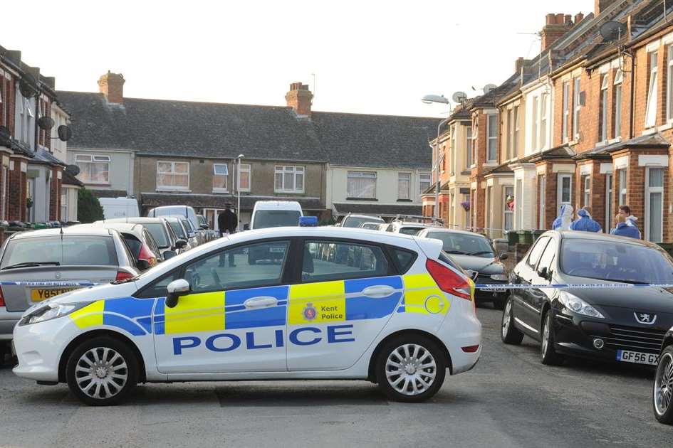 A police car blocks Richmond Street in Folkestone
