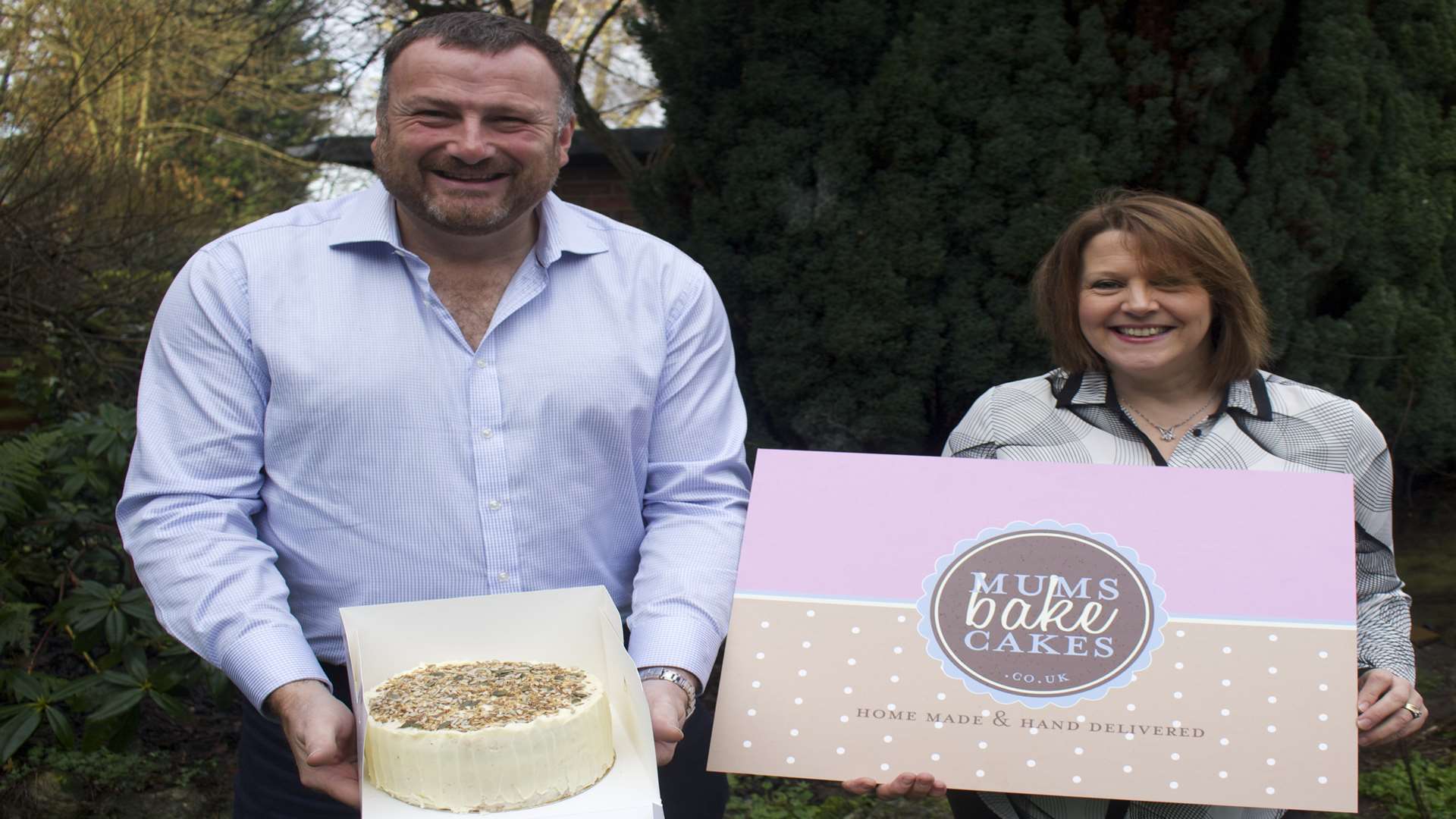 Mums Bake Cakes founders Paula Wilkinson and Richard Watson