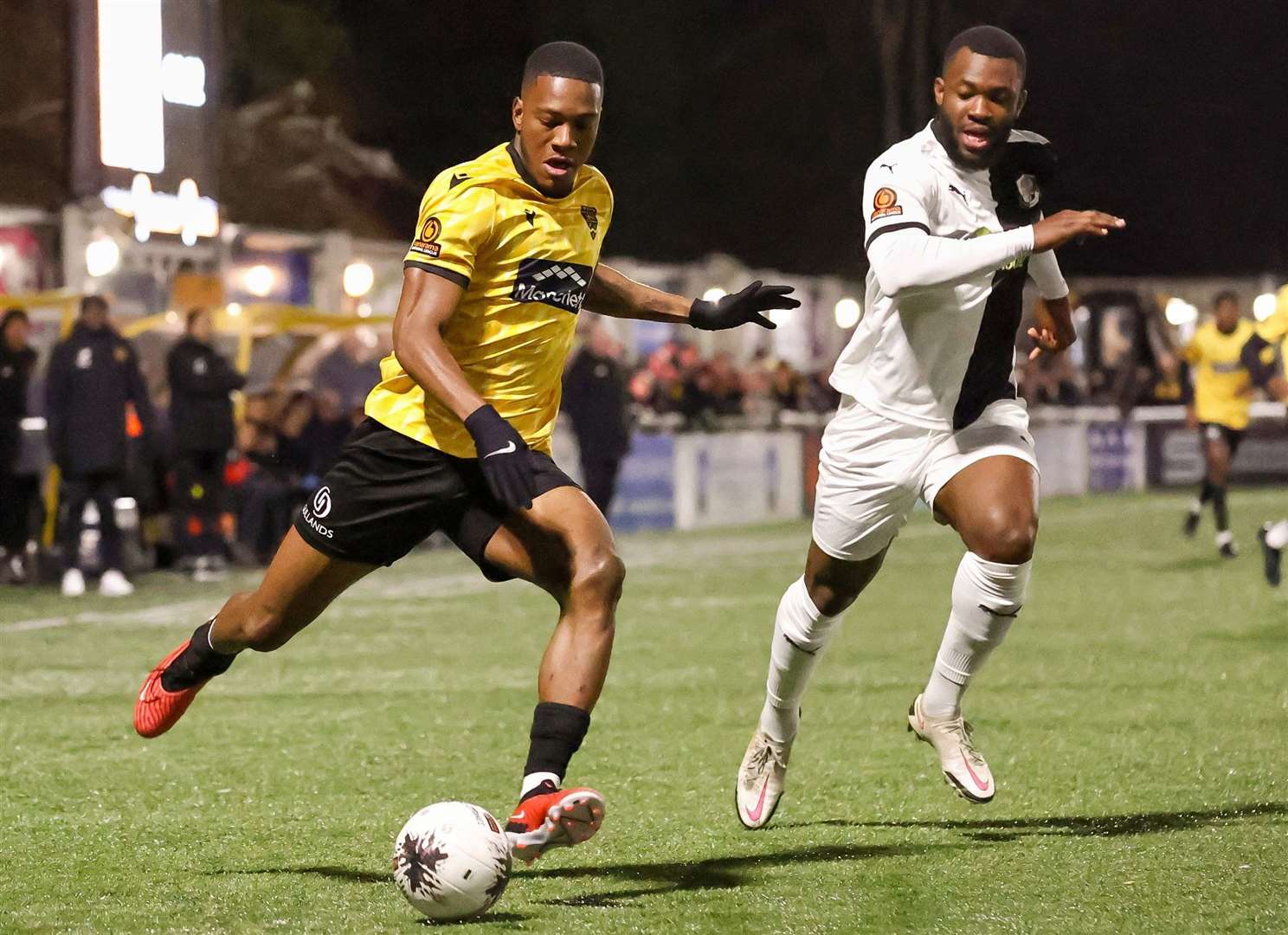 Timmy Abraham gets down the right for Maidstone. Picture: Helen Cooper