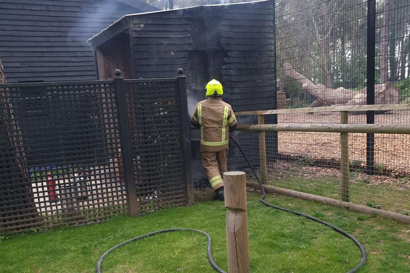 Firefighters at the scene in Port Lympne