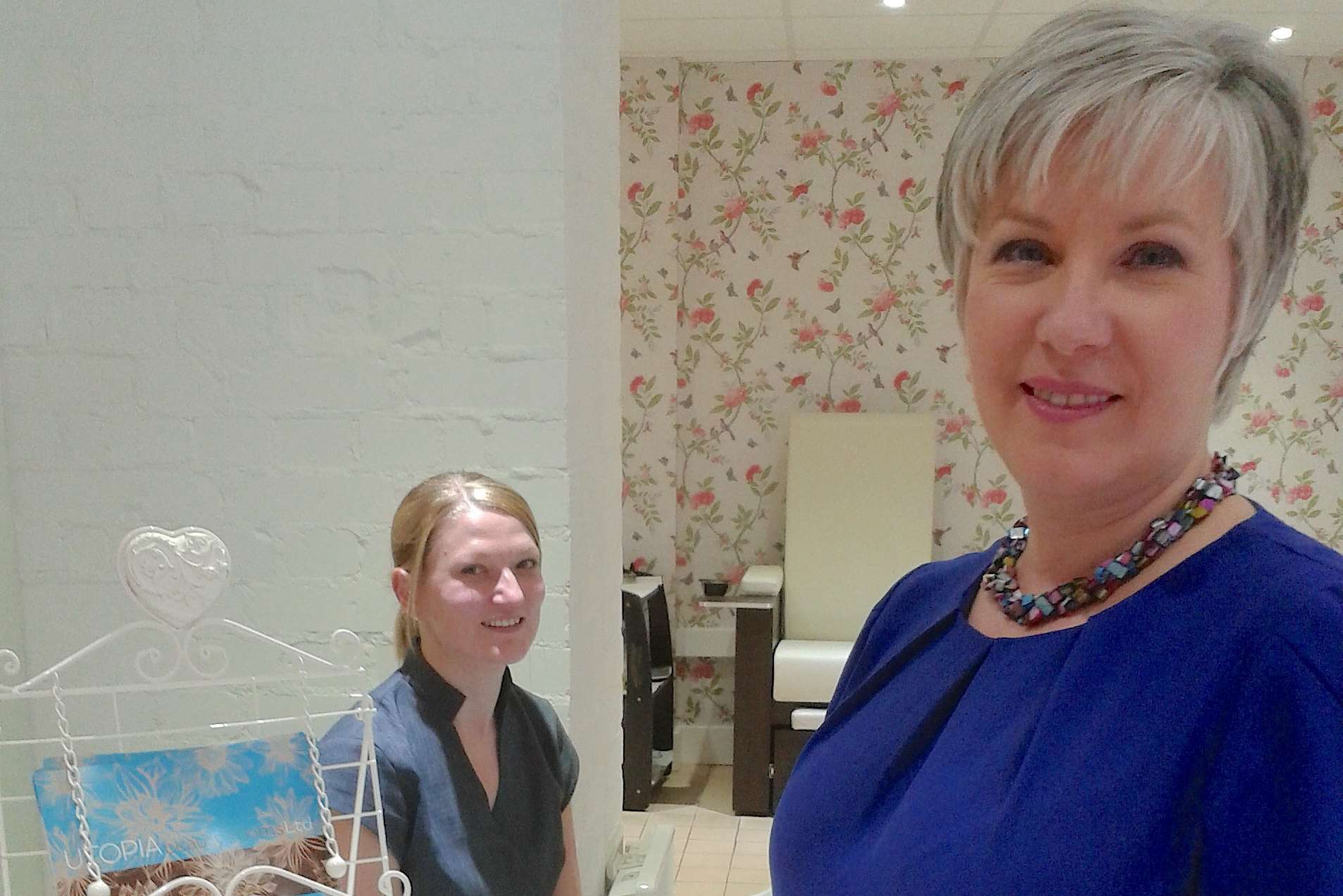 Beauty consultant Helen Willsher, right, with Emma Stagg, owner of Utopia Beauty Rooms in Gravesend