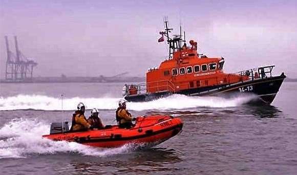 Both Sheerness RNLI lifeboats in action. Picture: RNLI