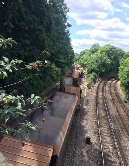 An empty derailed freight train has caused delays to Dartford train services