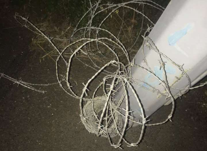 Police said they are investigating after a barbed wire 'stinger' was found across a road in Dover
