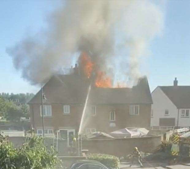 The fire destroyed the home in Victory Drive, Kings Hill. Picture: Zoe Goodman