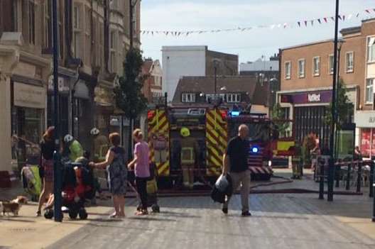Scene of the Cannon Street shop fire. Picture courtesy of Siân Lucienne Buddle