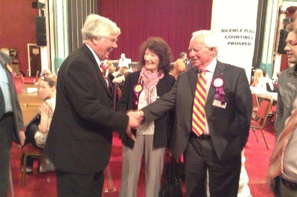 (l-r) Jeff Elenor, Zita Wiltshire and Roger Latchford, who all won their county council seats for UKIP in 2013