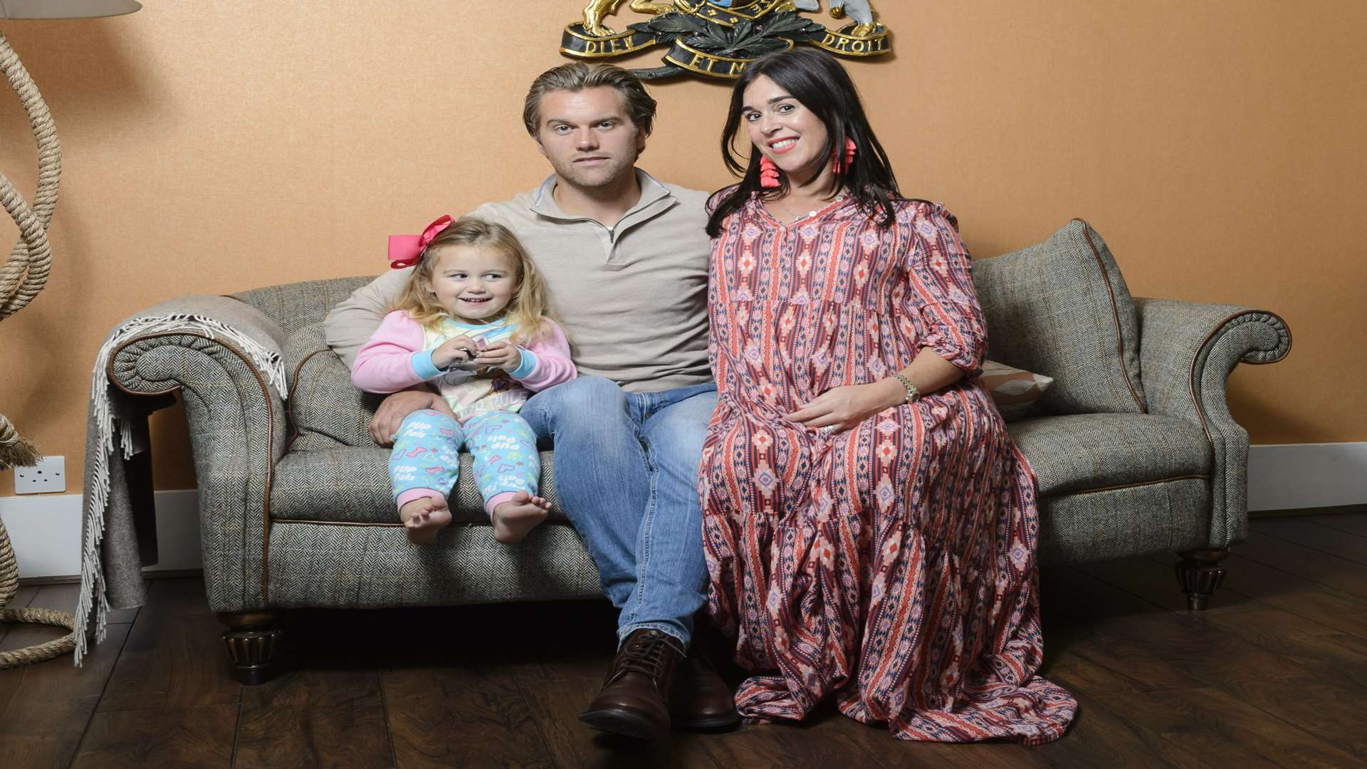 Daryl McMahon with his wife Alex and daughter Marnie Picture: Andy Payton