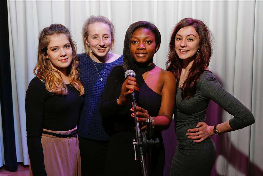 Leah Sullivan, 16, Mel Ridout, 16, Blessing Mebude, 17, and Millie Lee-Allder, 16