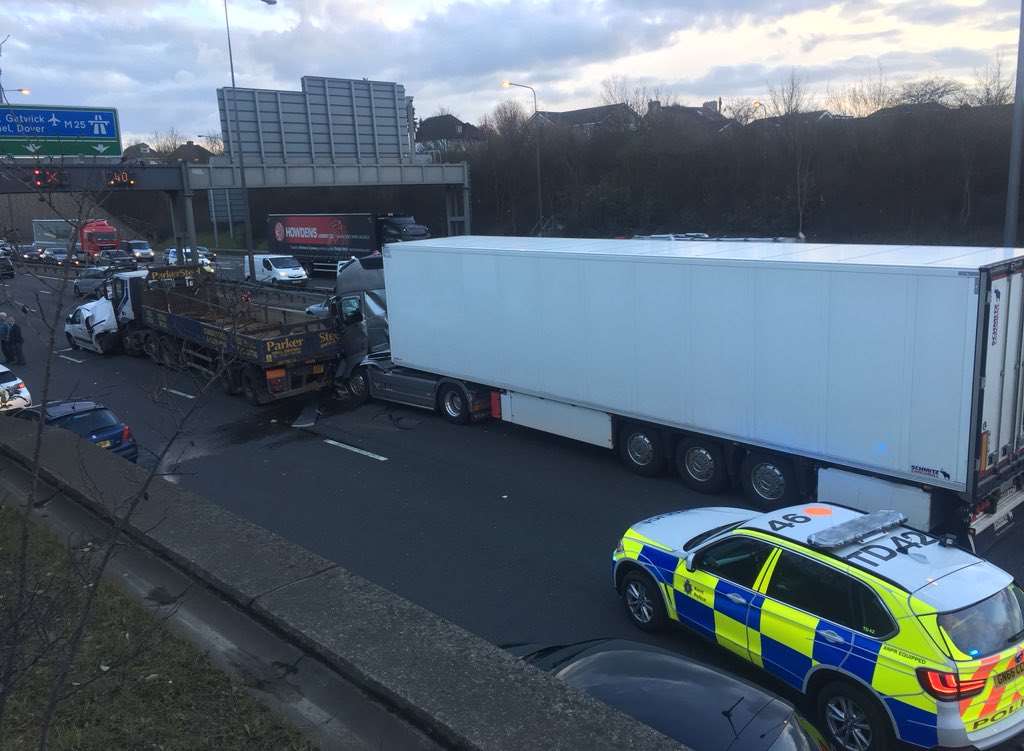 The delays building up on the M25. Picture: Darren Hawksley