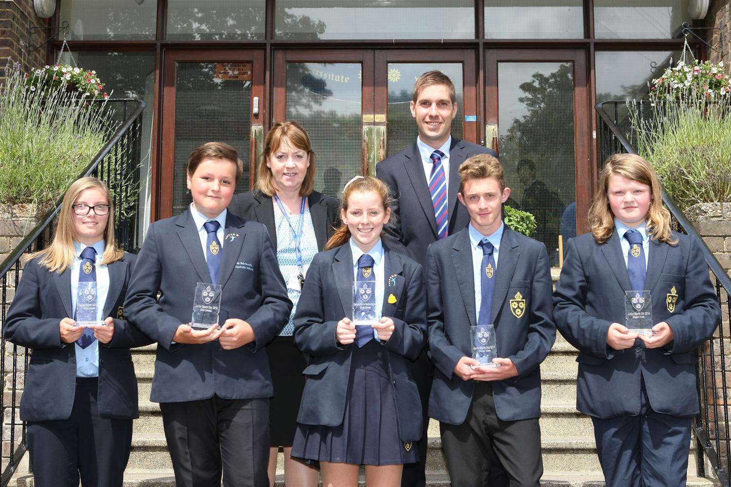 A handful of the students at St Edmunds, rewarded for their hard work at school.
