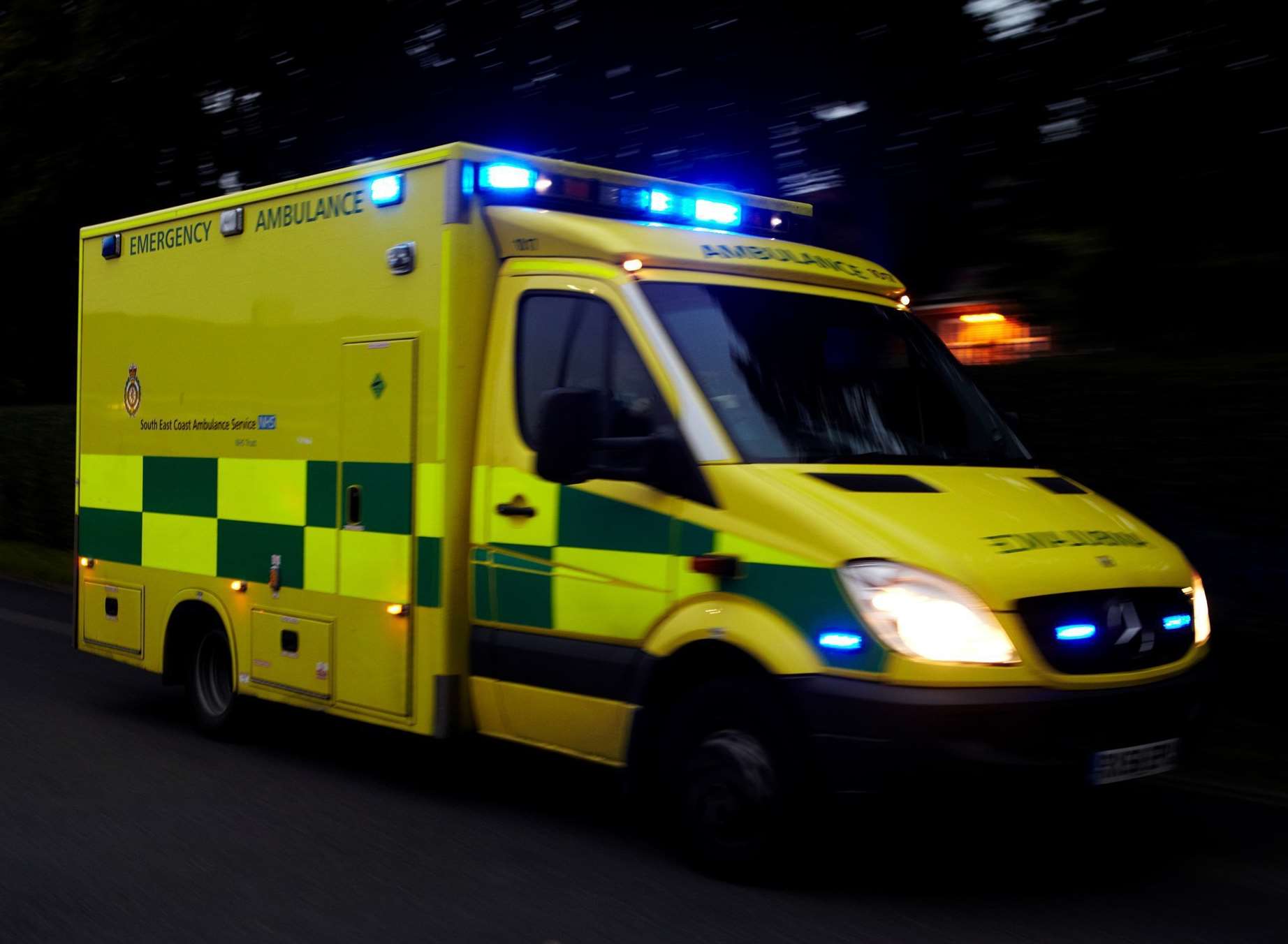 An ambulance was targeted by thieves as paramedics responded to an emergency.