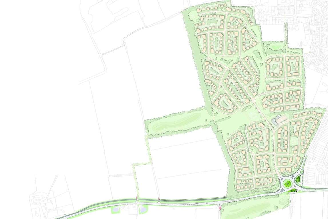 The masterplan for the plans of up to 700 new homes
