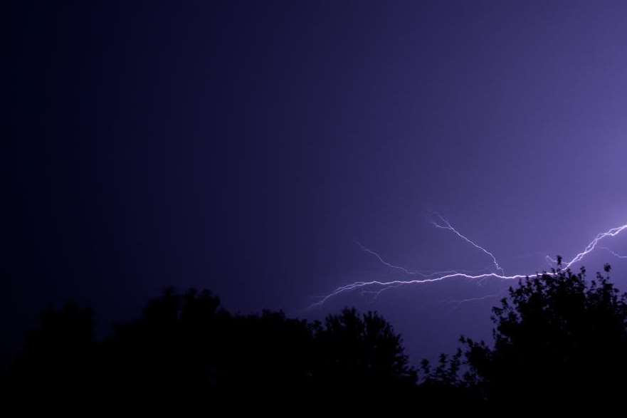 Lightning strikes in Ashford during last night's storm