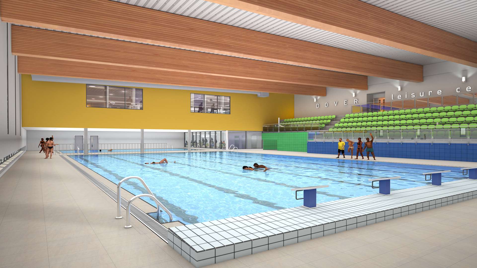 Latest artist's impression of the swimming pool at the planned Dover leisure centre.