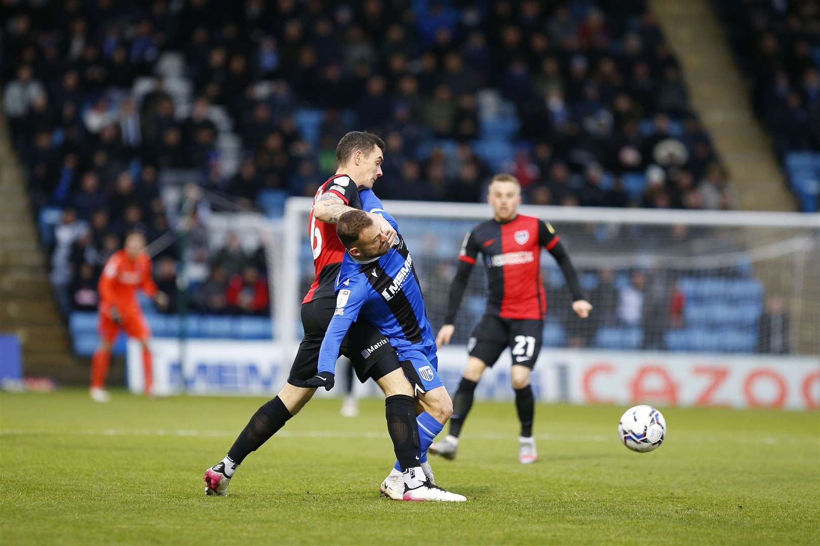 Match action between Gillingham and Portsmouth Picture: Andy Jones