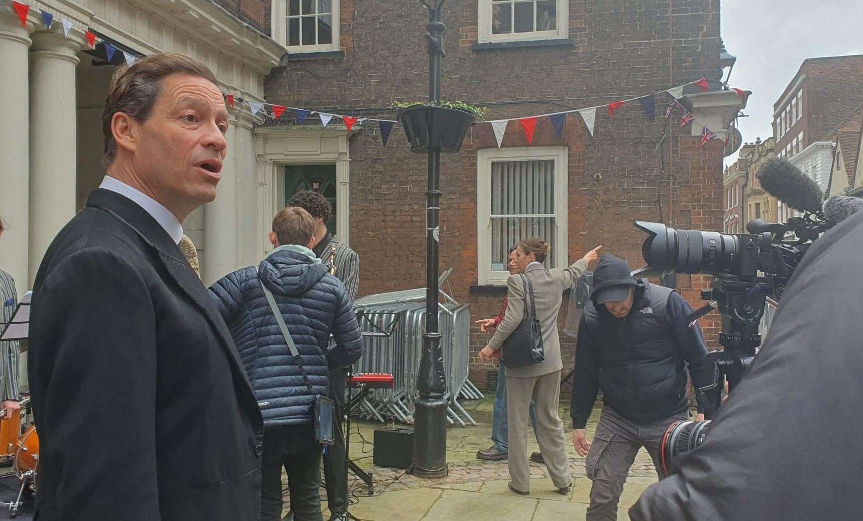 Dominic West in Rochester for the filming of The Crown