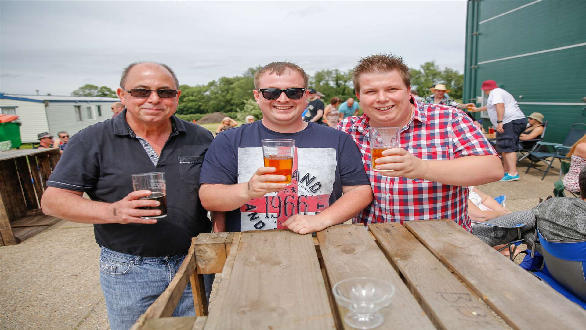 Mick, Travis and Kraig Liston enjoy a pint at the beer festival