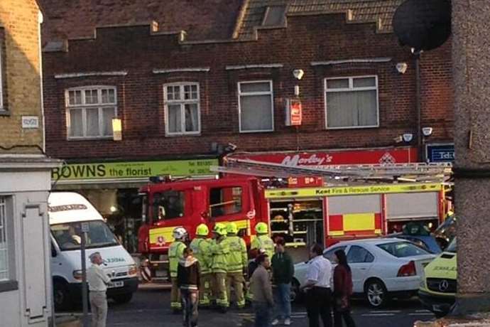 The crash scene in Watling Street, Gillingham