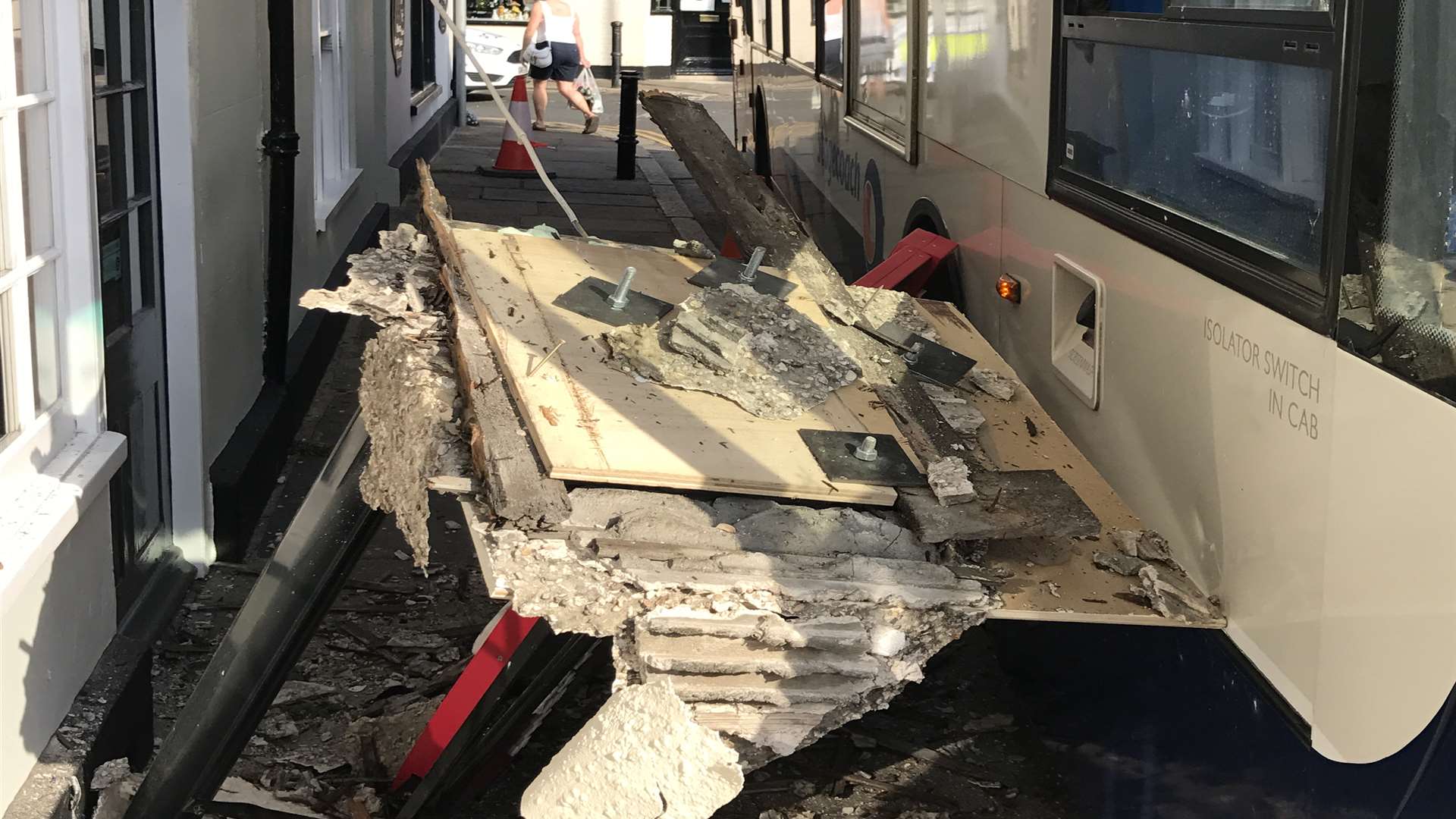 The devastation after the bus hit.
