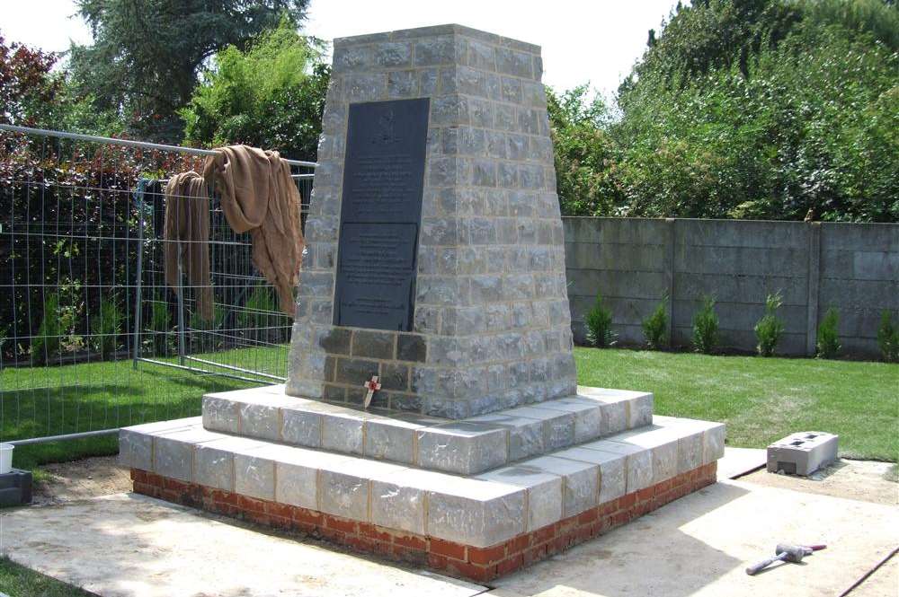 Construction of the memorial to the 1st Battalion of the Queen's Own Royal West Kent Regiment