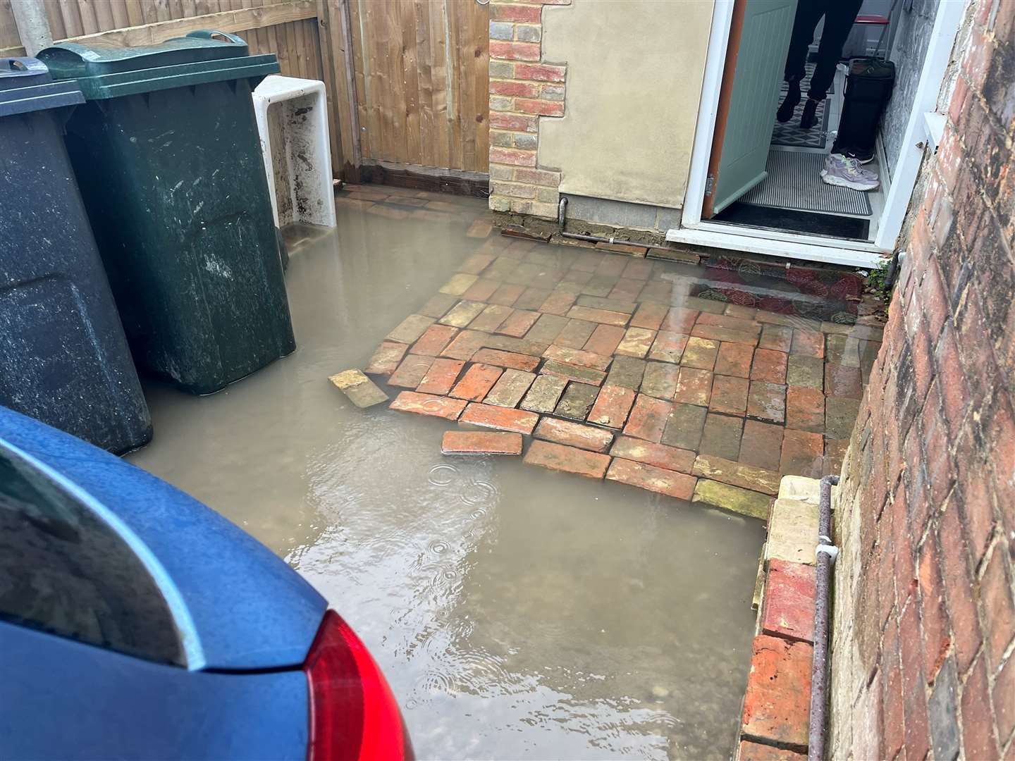 One of the affected driveways in Ashford Road
