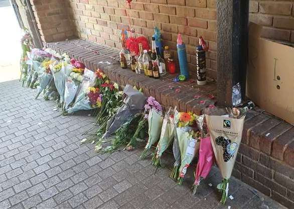 Tributes were left to the 18-year-old in an alleyway off Dartford High Street