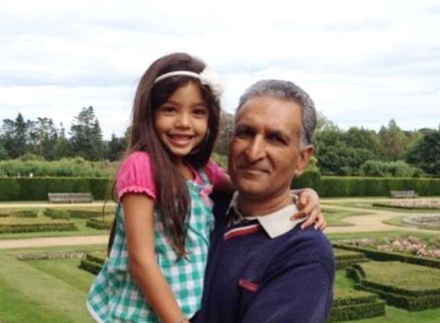 Resham Bindra with his granddaughter Mayah