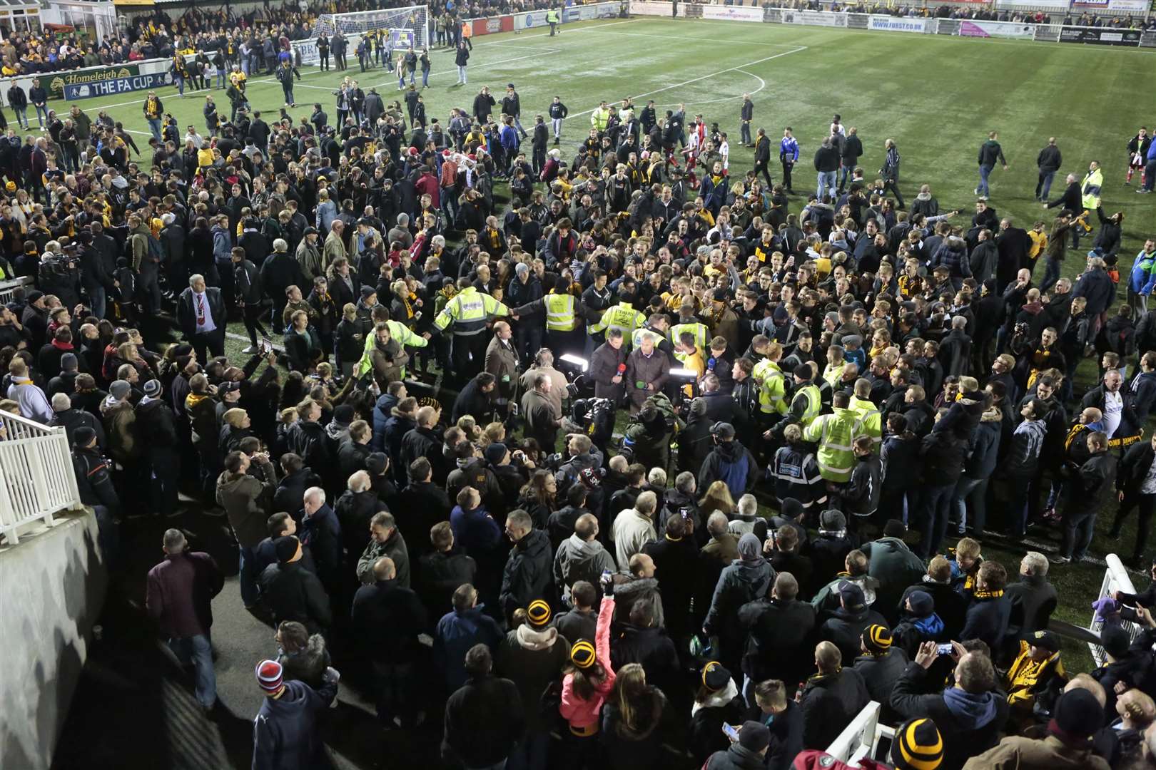 Pitch invasion after Maidstone upset Stevenage at the Gallagher Picture: Martin Apps