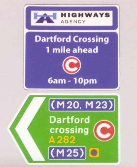 New signs will be installed at the Dartford Crossing