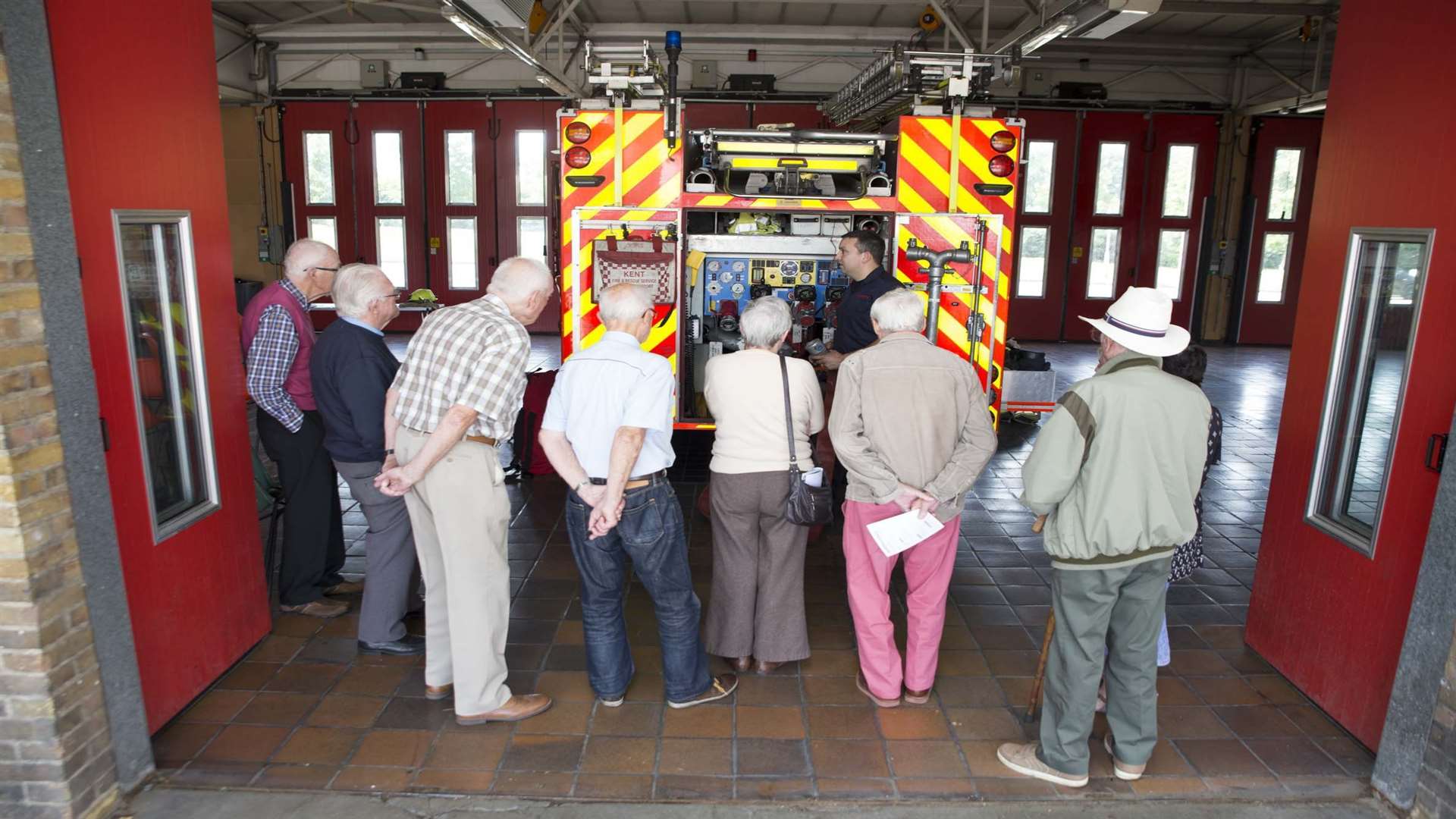 Crews spent a morning talking to the group about their work and showing them the equipment they use to keep people safe